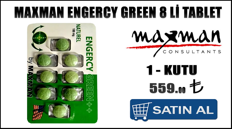 Maxman engercy green 8 li tablet en hızlı ve etkili performans ürün