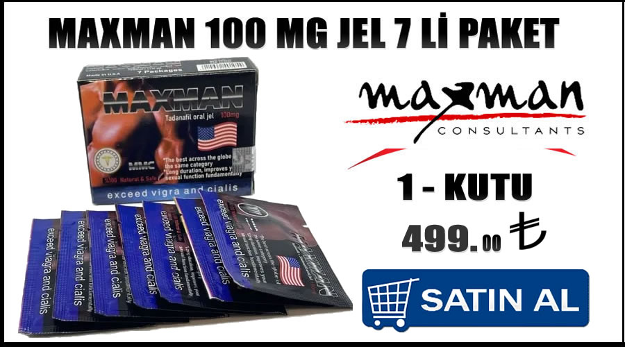 Maxman 100 mg jel 7 li paket İlaçsız cinsel performans desteği